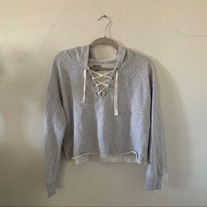 Aerie lace up hoodie